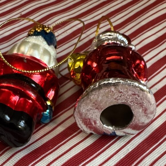 Vintage Glass Nutcracker & Santa Claus Christmas Ornaments - Picture 3 of 4